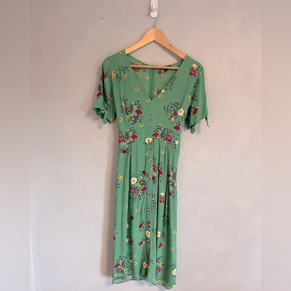 Green floral dress from Express.
